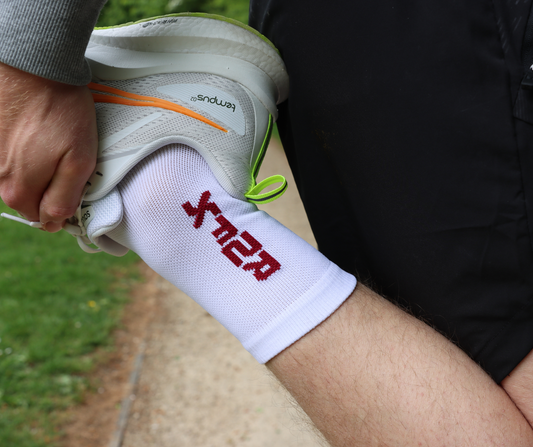 Burgundy and White Running Socks