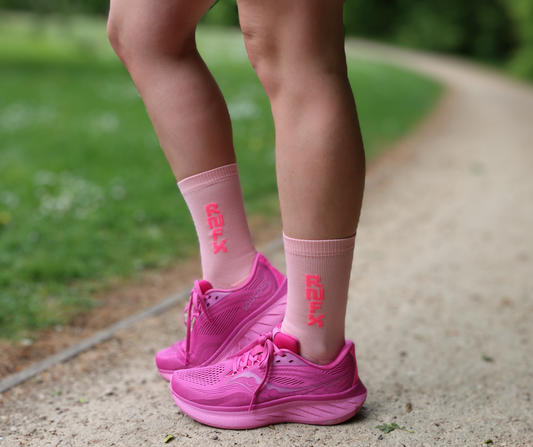 Neon Pink Running Socks