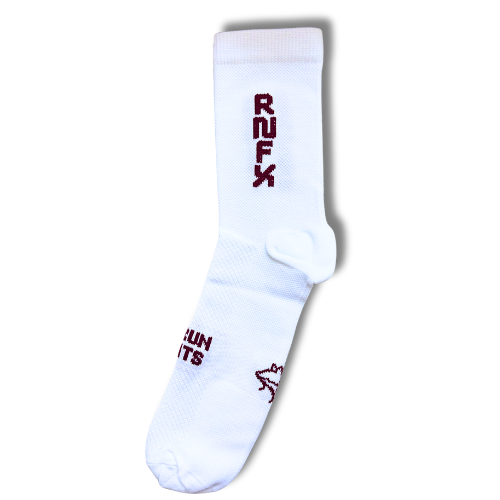 Burgundy and White Running Socks