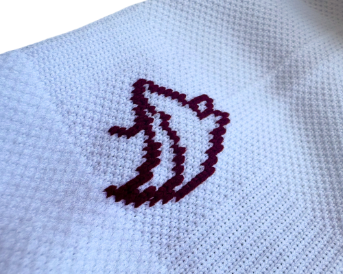 Burgundy and White Running Socks
