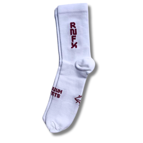 Burgundy and White Running Socks