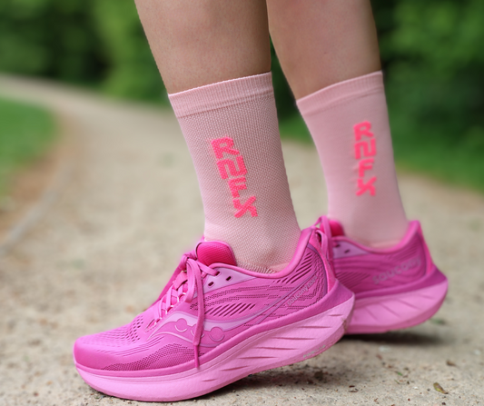 Neon Pink Running Socks